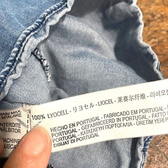 Zara Premium Denim Collection Ruffle 3/4 Sleeve Size XS - Picture 5 of 6